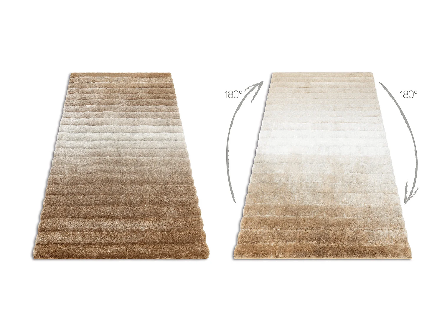 Tapijt shaggy FLIM 007-B2 modern, Strips - Structureel, beige 80x150 cm