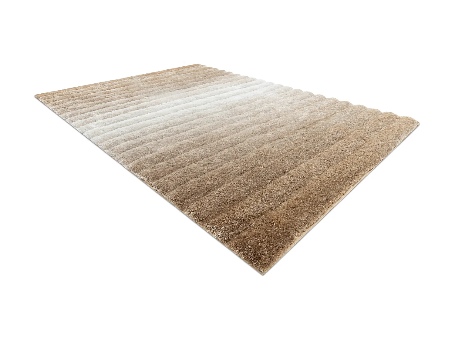 Tapijt shaggy FLIM 007-B2 modern, Strips - Structureel, beige 80x150 cm