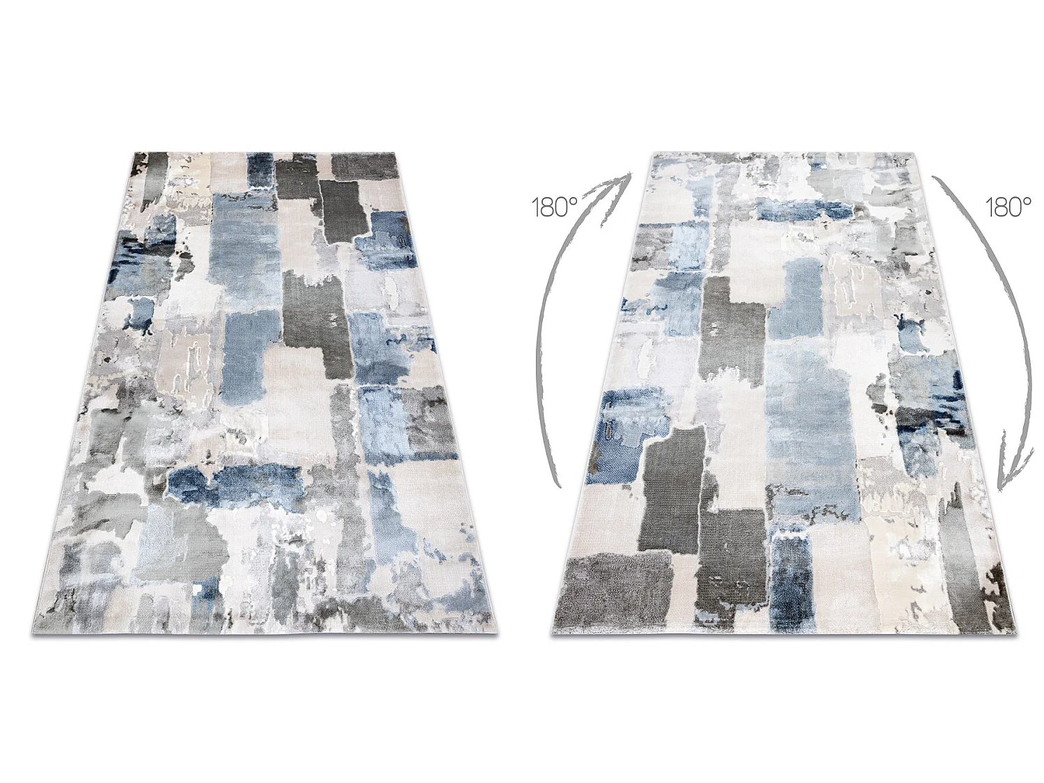 Tapis ACRYLIQUE ELITRA 6215 Abstraction vintage gris / bleu 160x230 cm