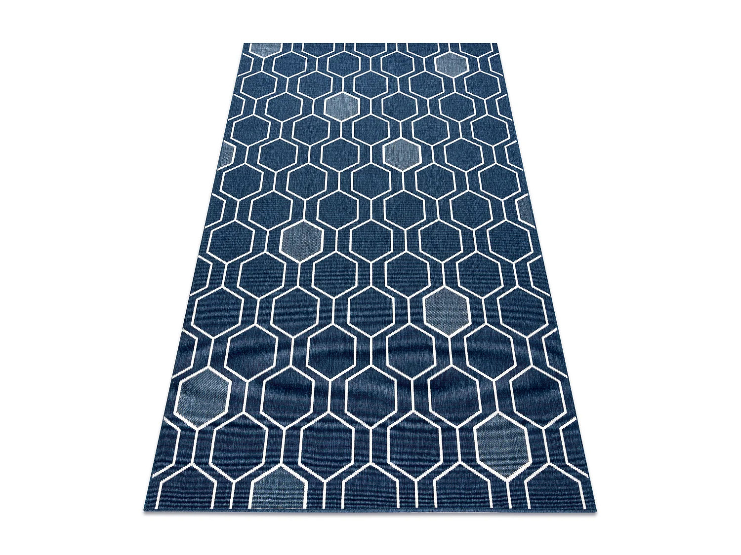 Tapis SPRING 20404994 Hexagone, à cordes, à boucles - bleu 120x170 cm