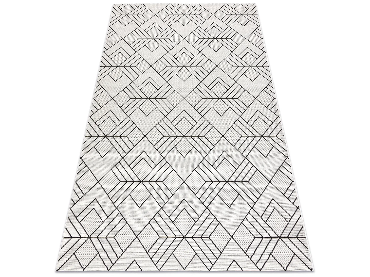 Tapis SIZAL FLAT 48731960 Carrés Losanges, geometrico crème / gris 140x200 cm