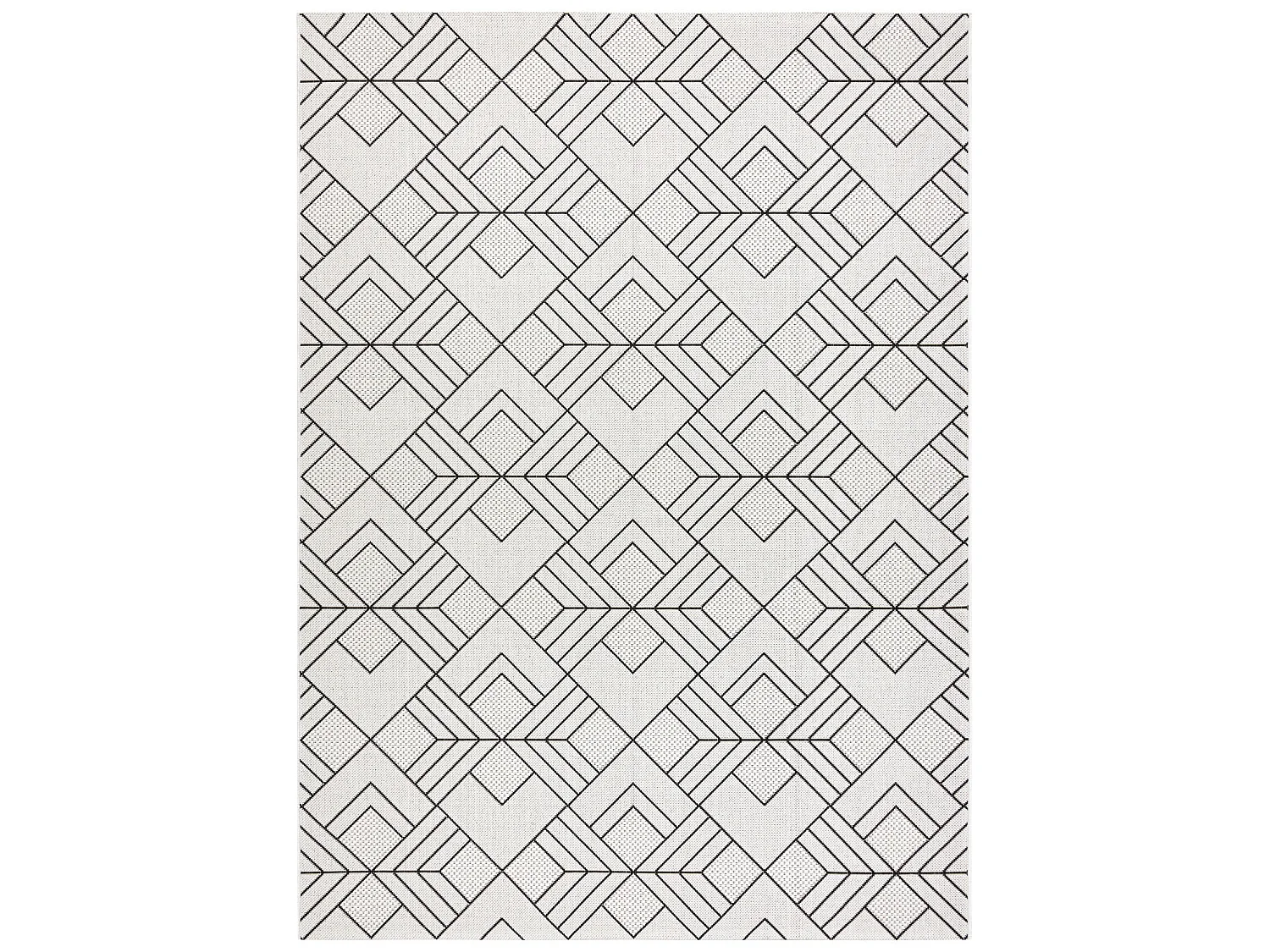 Tapis SIZAL FLAT 48731960 Carrés Losanges, geometrico crème / gris 140x200 cm