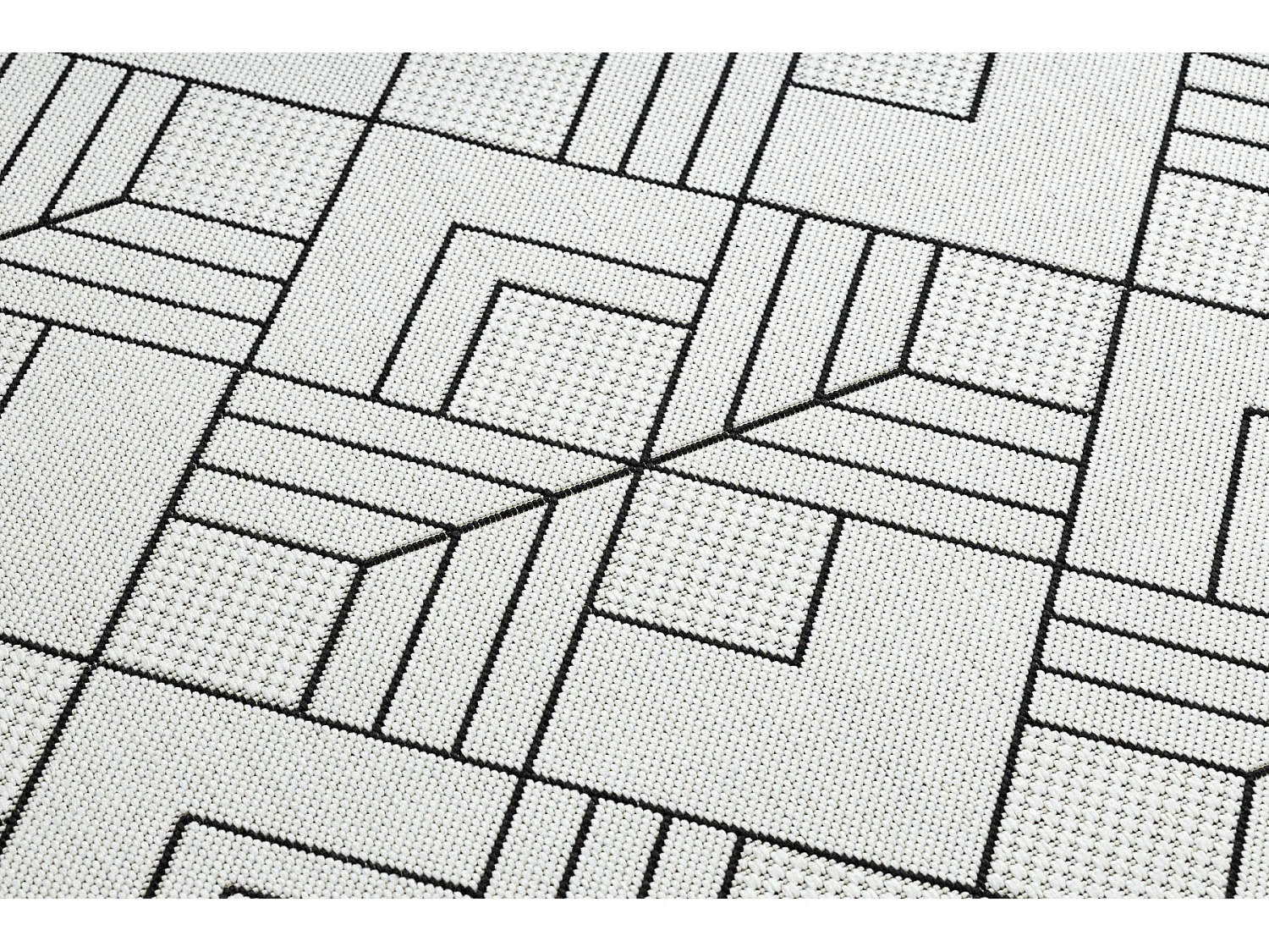 Tapis SIZAL FLAT 48731960 Carrés Losanges, geometrico crème / gris 140x200 cm