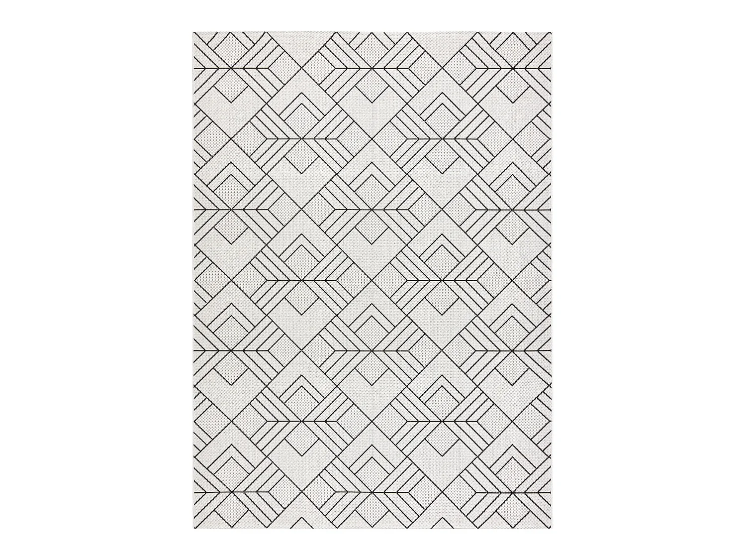 Tapis SIZAL FLAT 48731960 Carrés Losanges, geometrico crème / gris 140x200 cm