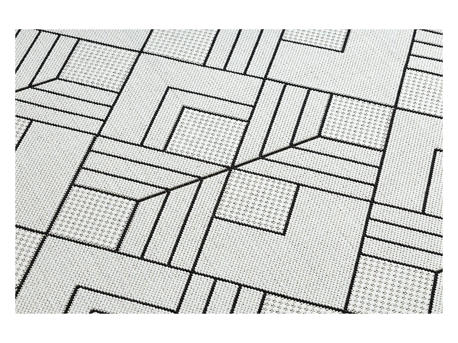 Tapis SIZAL FLAT 48731960 Carrés Losanges, geometrico crème / gris 140x200 cm