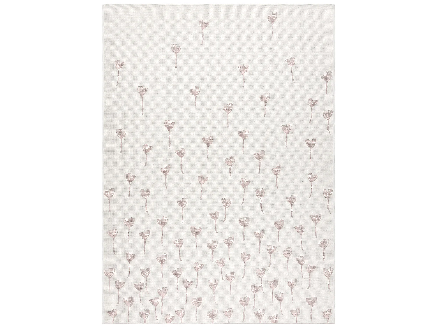 Sisal tapijt SISAL FLAT 48779/526 Bloemetje crème / rozekleuring 160x230 cm