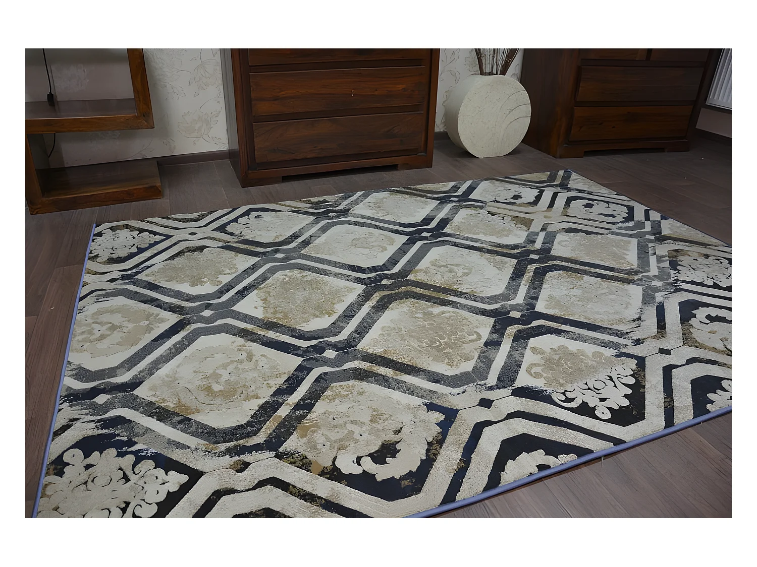 Tapijt DROP JASMIN 031 Fog/donkerblauw  200x290 cm
