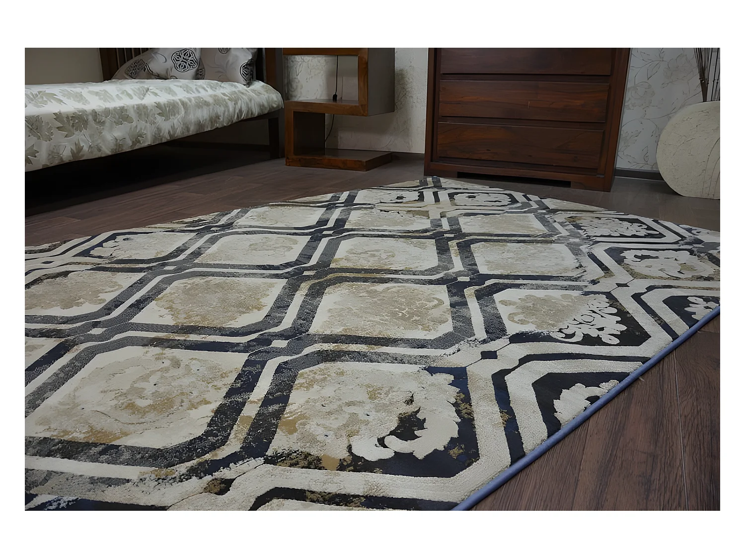 Tapijt DROP JASMIN 031 Fog/donkerblauw  200x290 cm