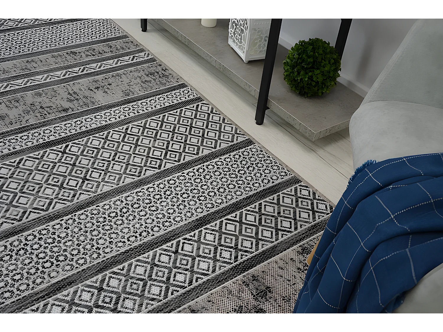 Sisal tapijt SISAL LOFT 21118 BOHO ivoor/zilver/grijskleuring 120x170 cm