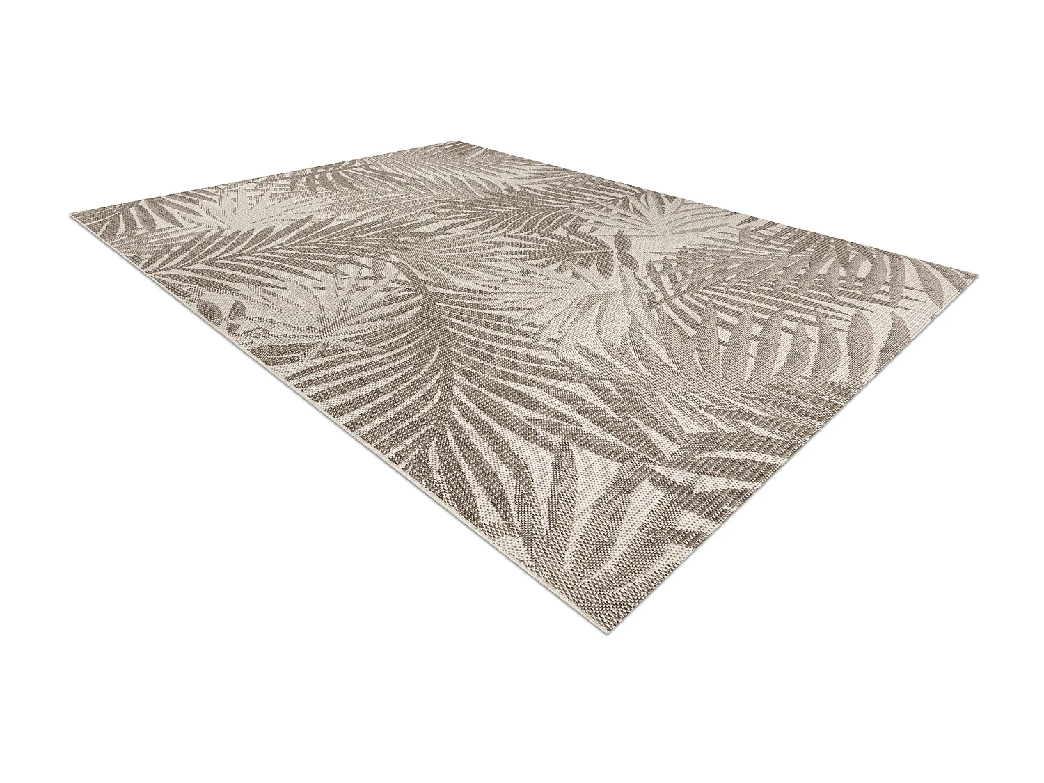 TAPIS EN CORDE SIZAL FLOORLUX 20504 FEUILLES szampański / gris foncé 160x230 cm