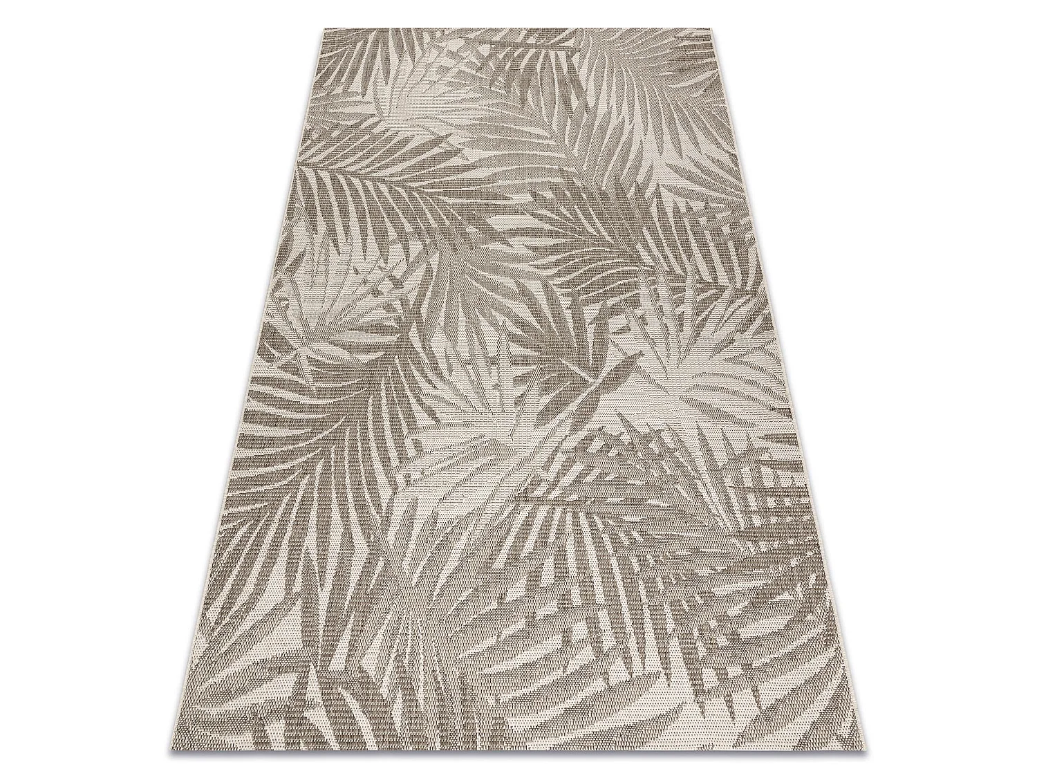 TAPIS EN CORDE SIZAL FLOORLUX 20504 FEUILLES szampański / gris foncé 160x230 cm