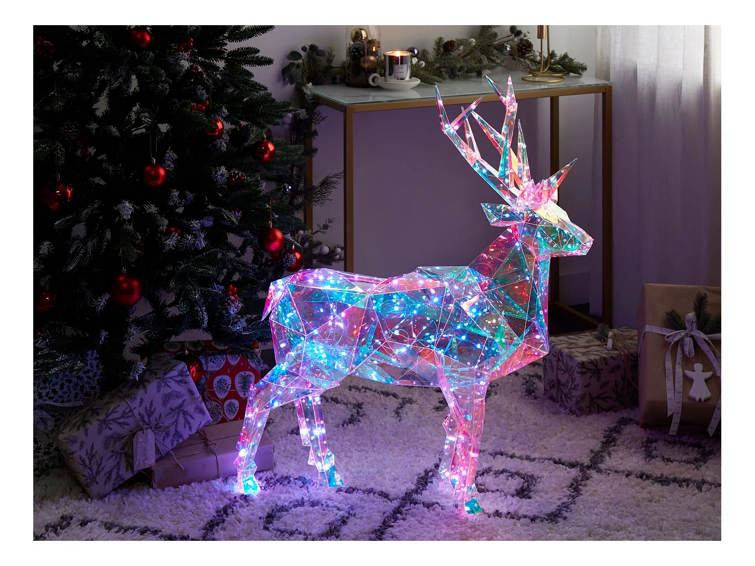 Outdoor Weihnachtsbeleuchtung Smart LED mehrfarbig Rentier mit App-Steuerung 90 cm POLARIS