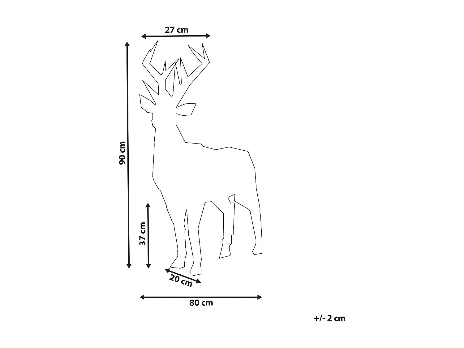 Outdoor Weihnachtsbeleuchtung Smart LED mehrfarbig Rentier mit App-Steuerung 90 cm POLARIS