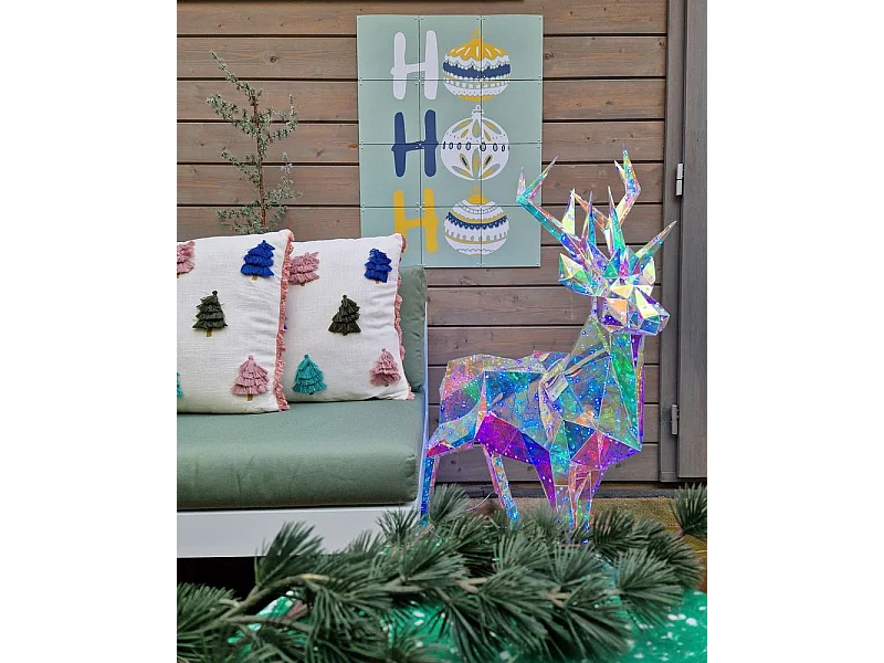 Decoración LED inteligente reno 90 cm multicolor con app POLARIS