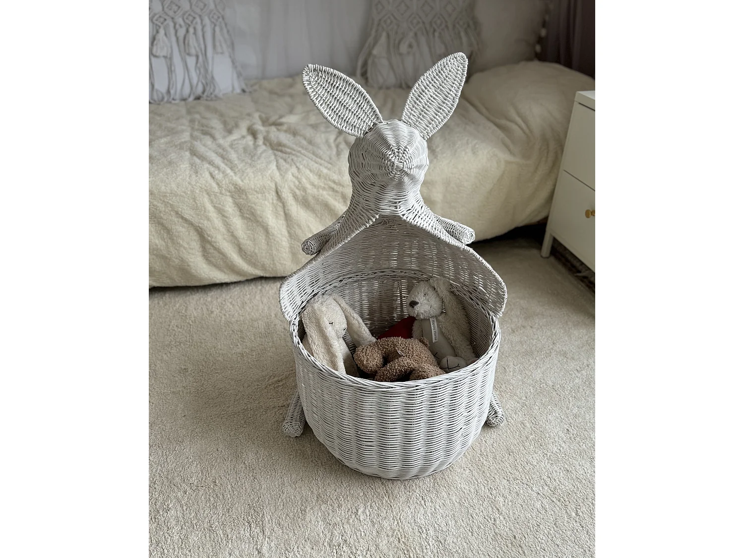 Panier enfants Kangourou KAPITI Rotin Blanc