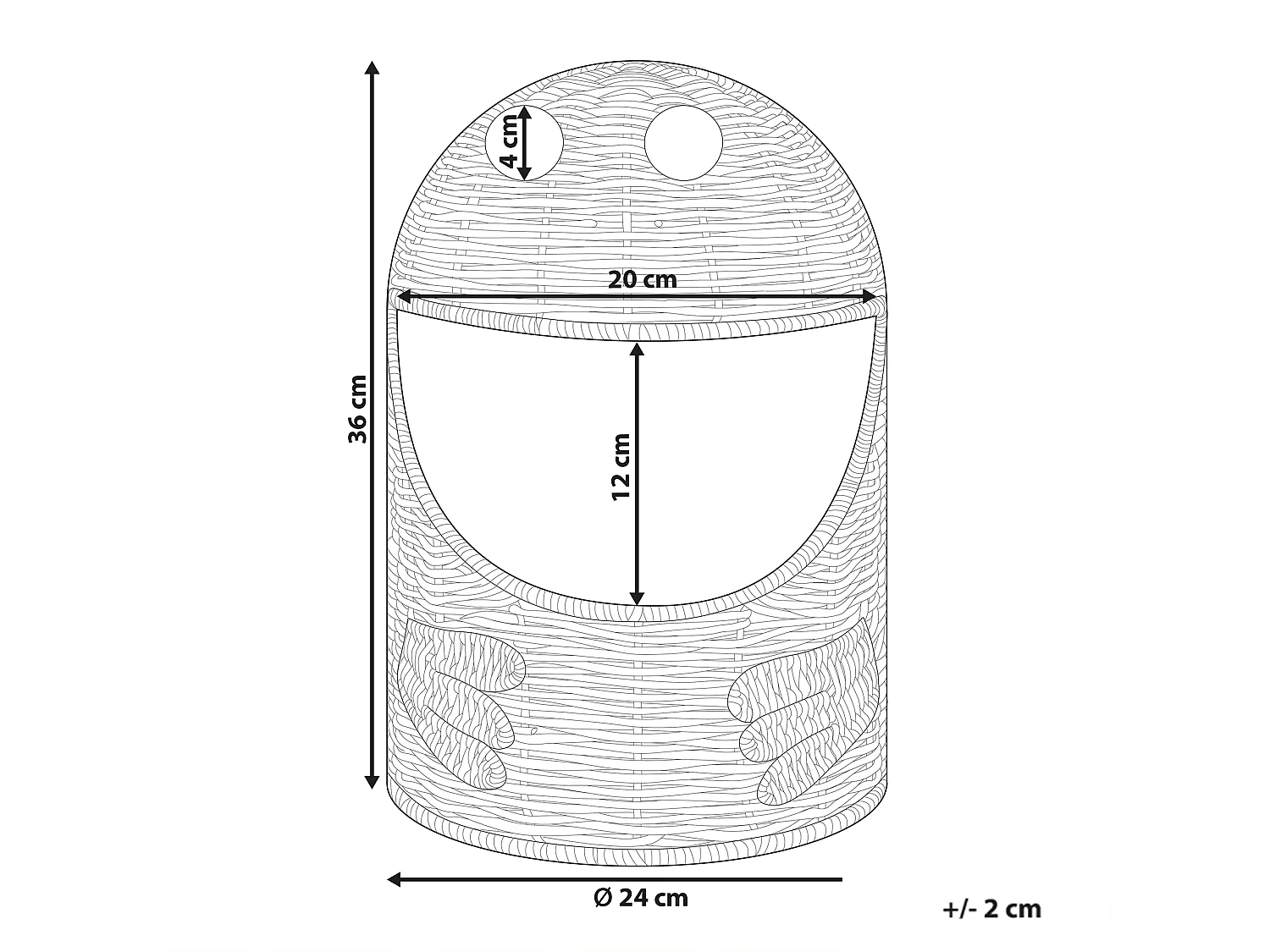 Panier enfants Monstre HORMUZ Rotin Naturel