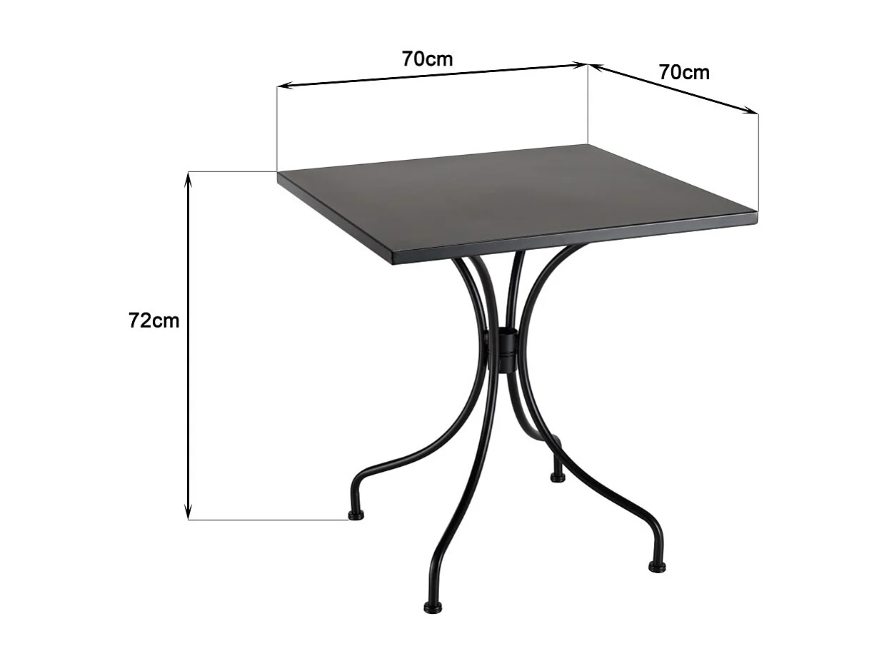 VIANNEY - Ensemble de jardin -table 70x70cm et 2 chaises grises