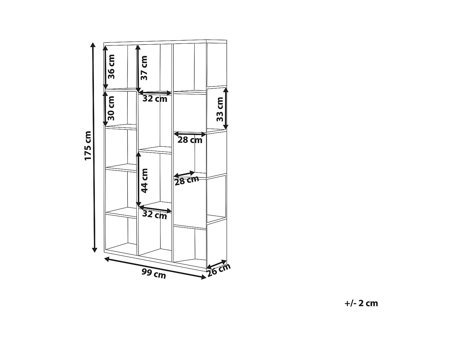Bibliothèque BANGOR 175 cm Marron/noir