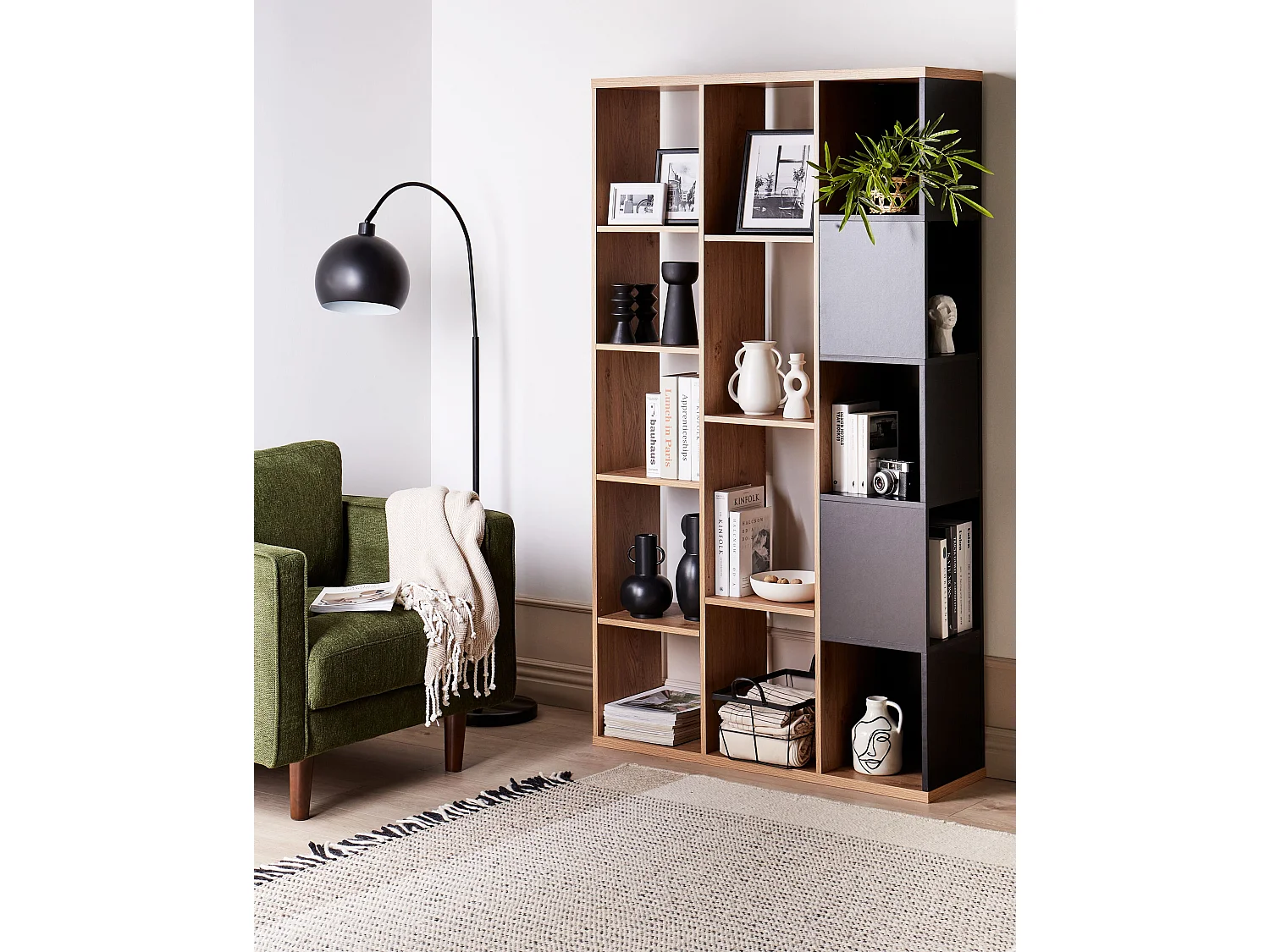 Bibliothèque BANGOR 175 cm Marron/noir