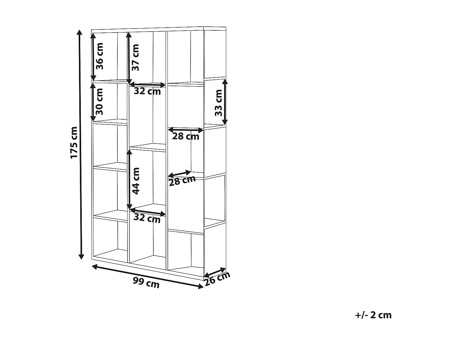 Regał BANGOR 175 cm Brązowy/ czarny