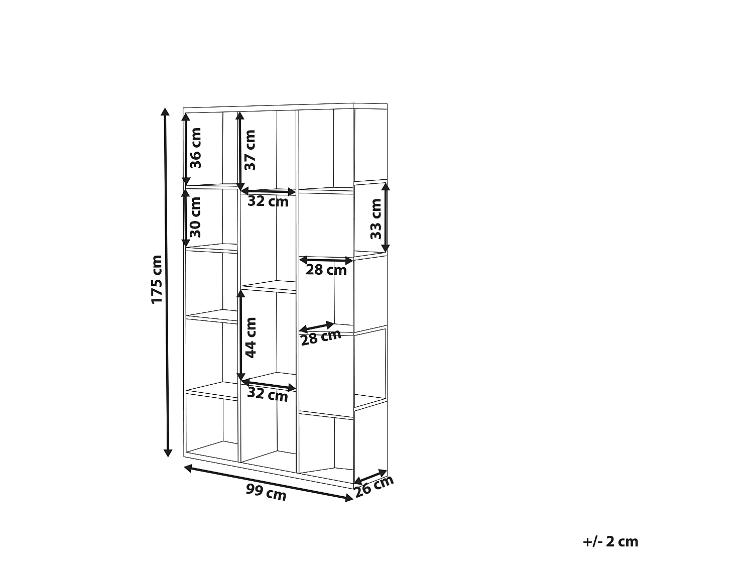 Bücherschrank BANGOR 175 cm Braun / Schwarz