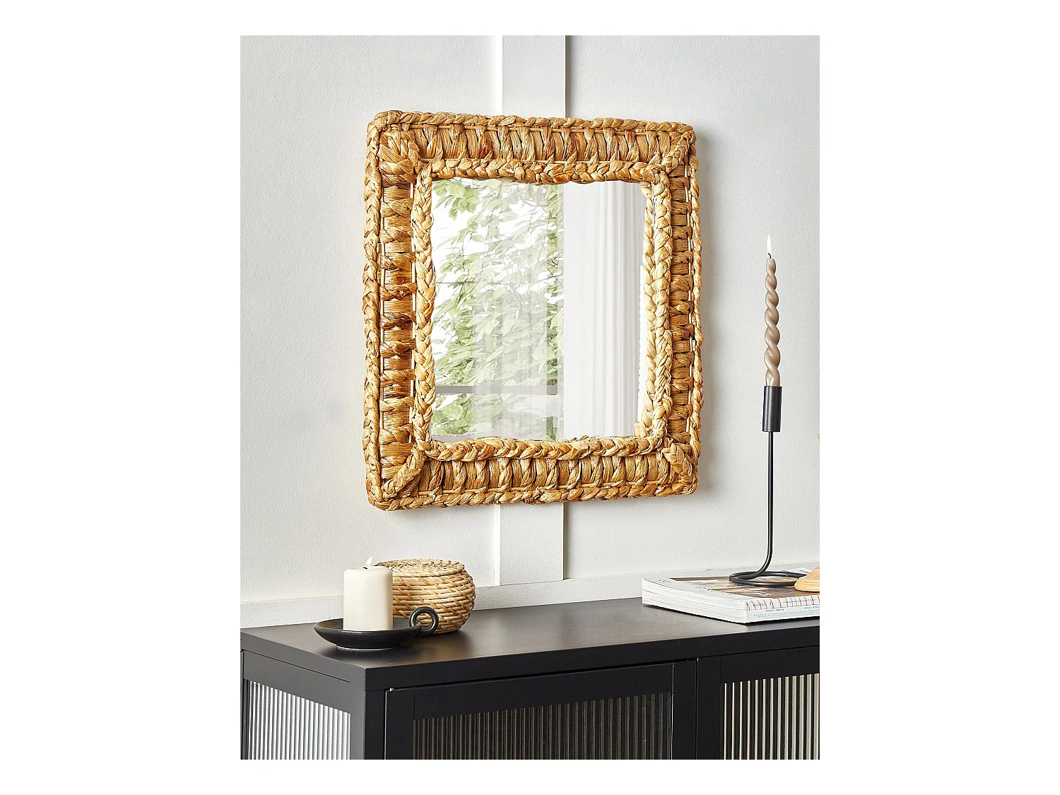 Miroir LANGLI 52 cm 52 cm Osier Naturel