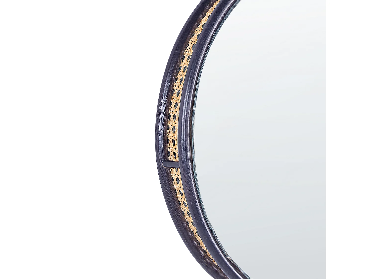 Wandspiegel DAKSA 60 cm 60 cm Rattan Schwarz