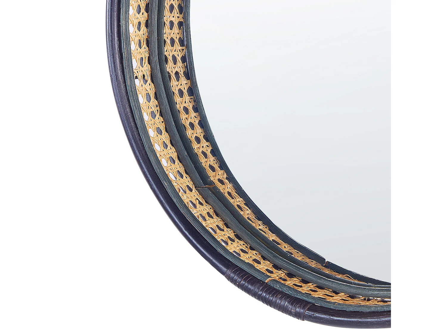 Wandspiegel DAKSA 60 cm 60 cm Rattan Schwarz