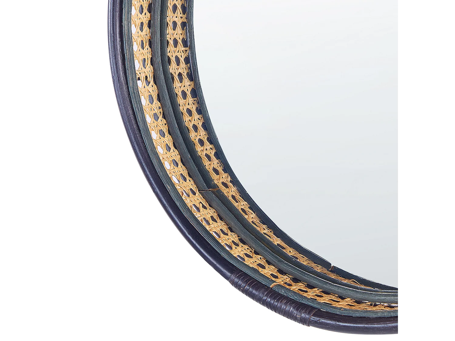 Wandspiegel DAKSA 60 cm 60 cm Rotan Zwart