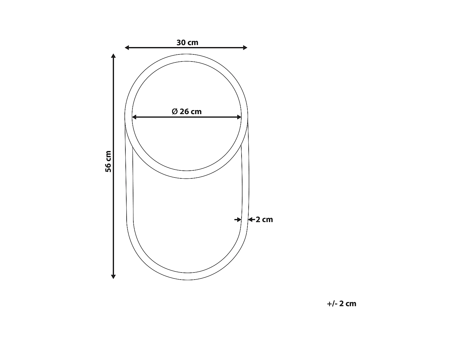 Specchio BALEAL 30 cm 56 cm Rattan Naturale