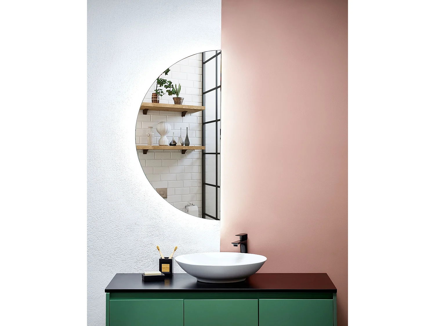 Miroir de salle de bain LED LOUE 50 cm 100 cm Argenté