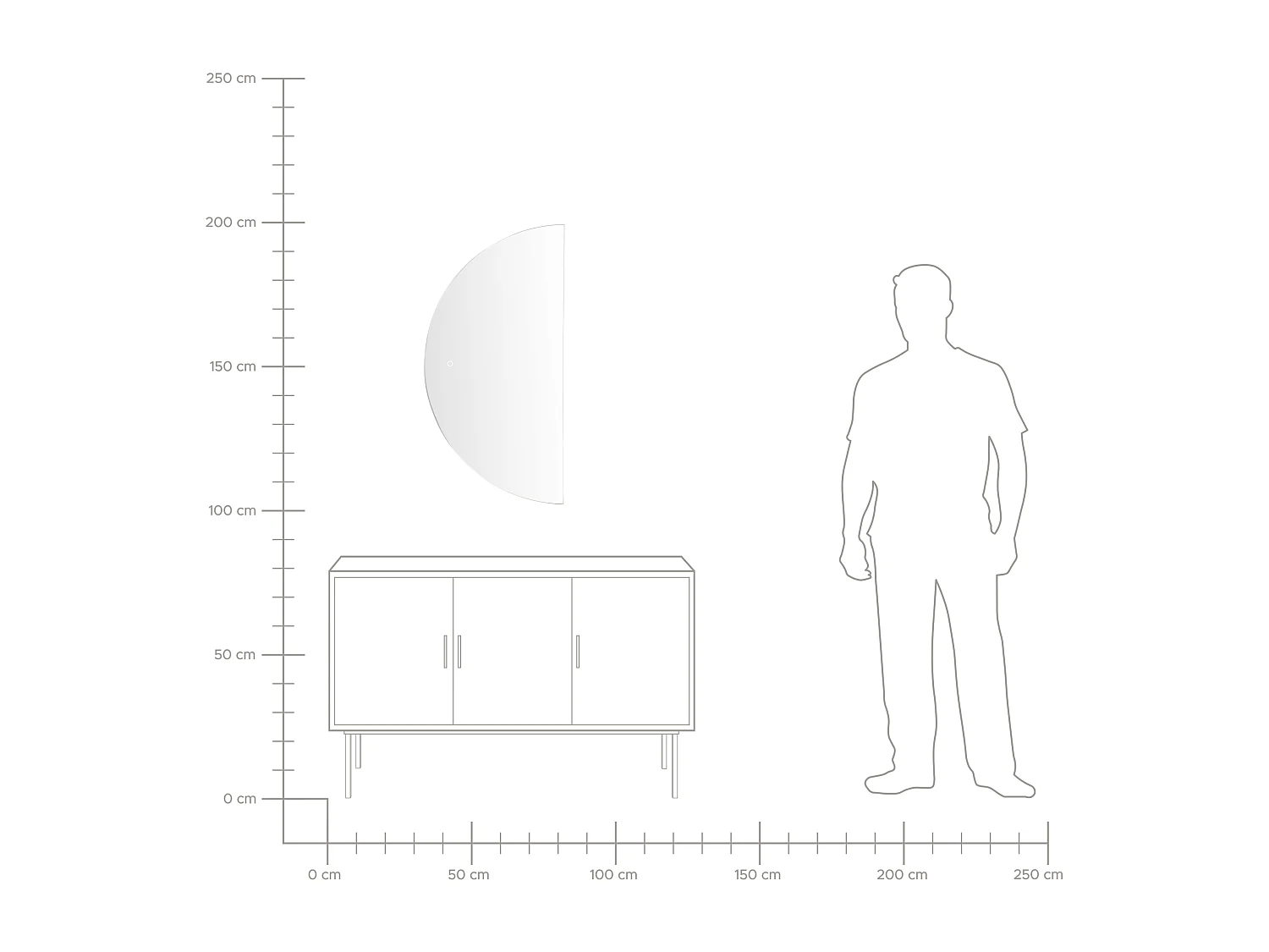 Miroir de salle de bain LED LOUE 50 cm 100 cm Argenté