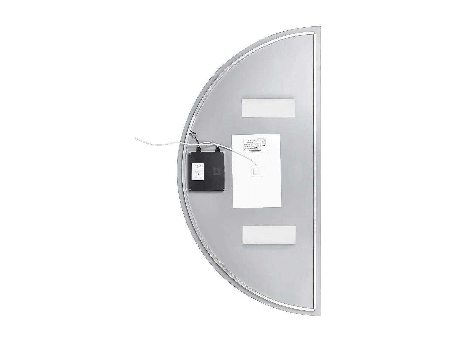 Badspiegel mit LED-Beleuchtung silber 50 x 100 cm halbrund für Badezimmer Loue