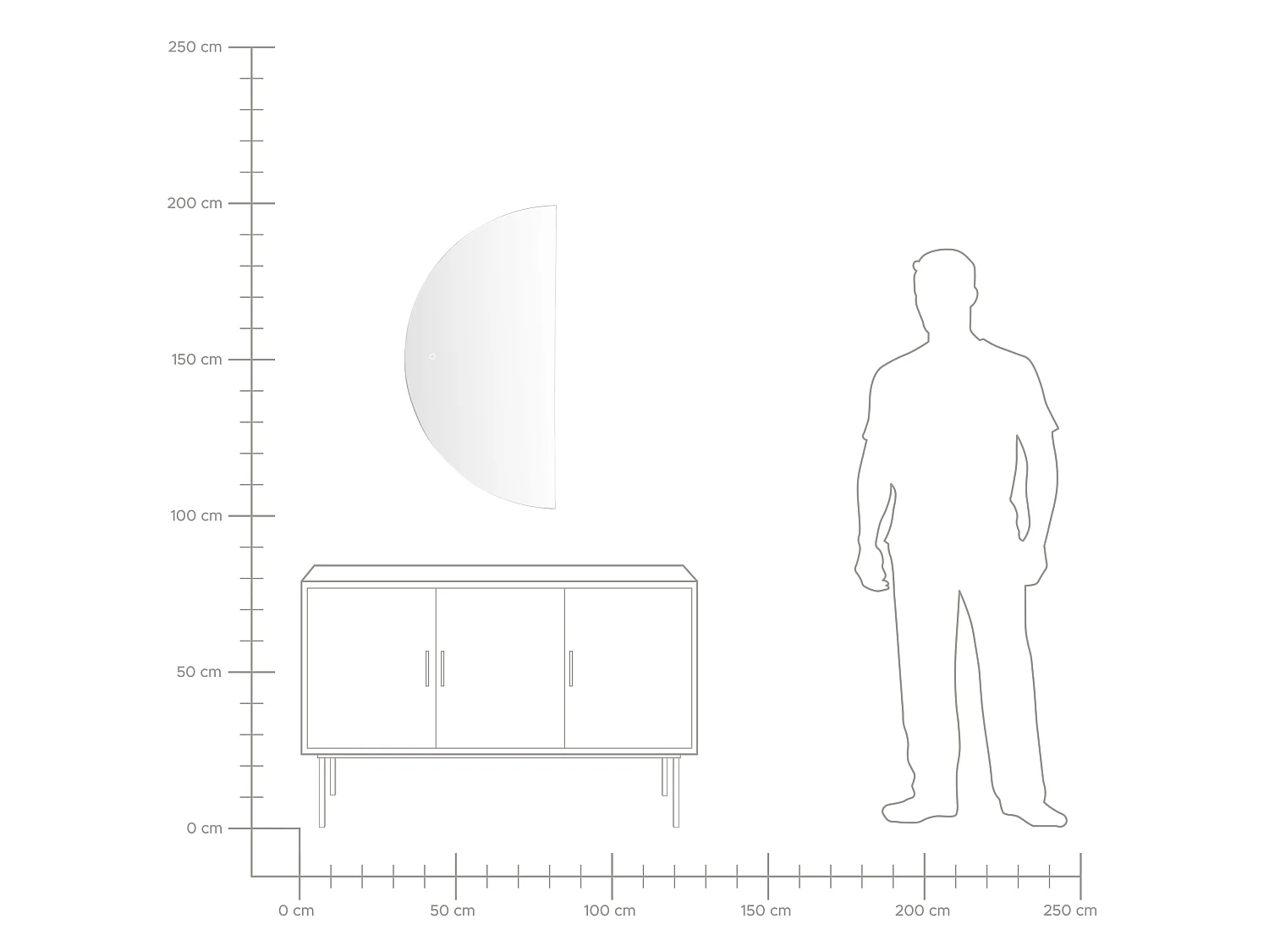 Miroir de salle de bain LED LOUE 50 cm 100 cm Argenté