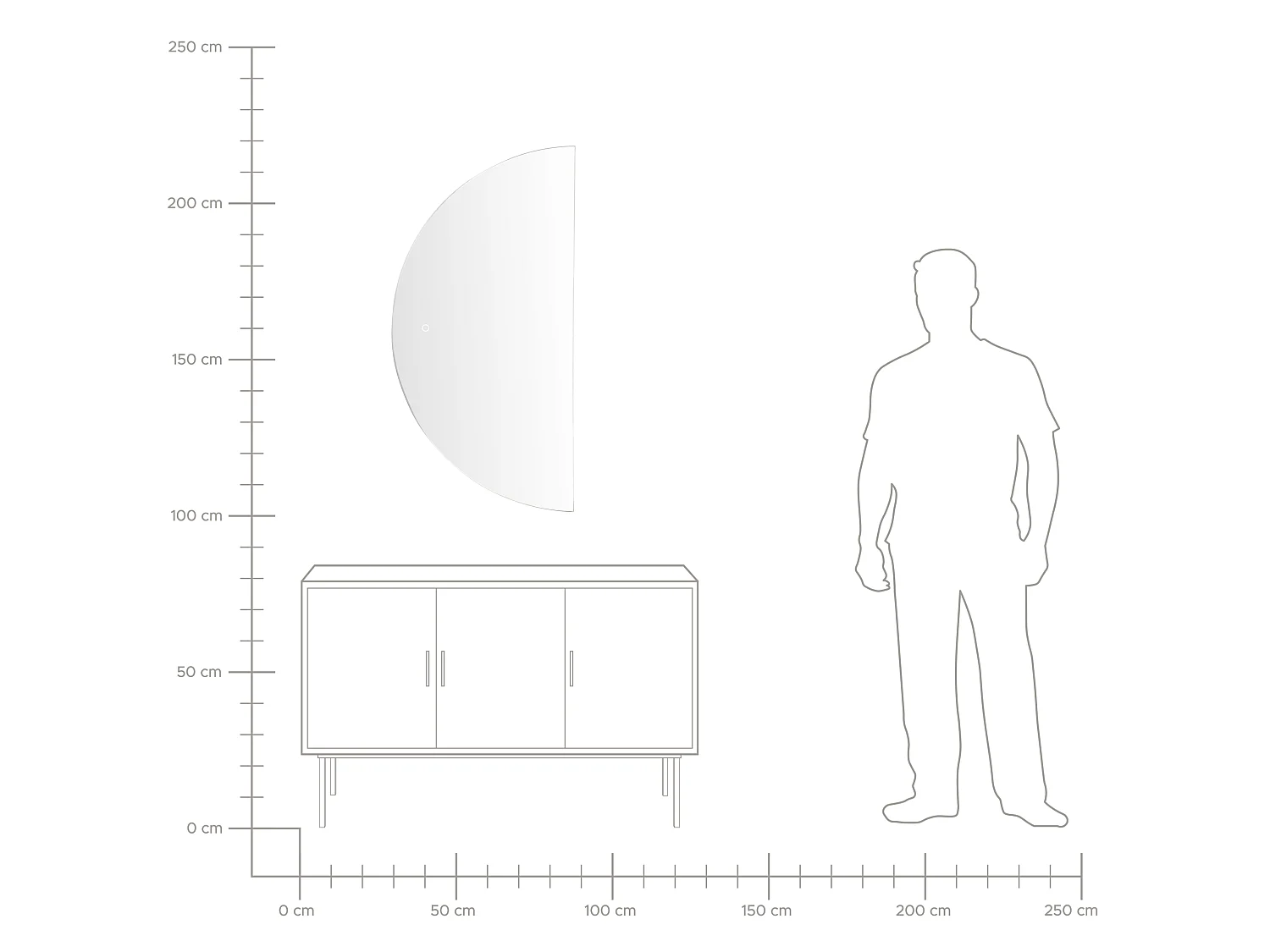 LED-Badezimmer-Spiegel LOUE 60 cm 120 cm Silber