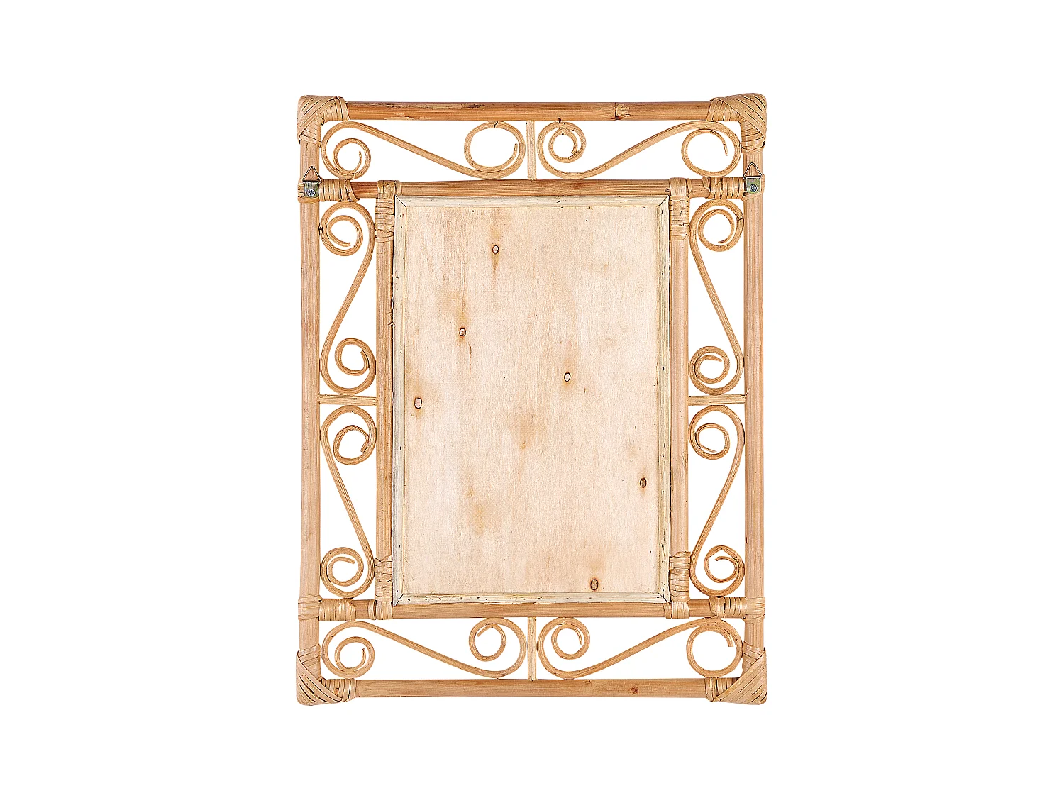 Wandspiegel Rattan natürlich / beige 41 x 52 cm Boho rechteckig Amanu