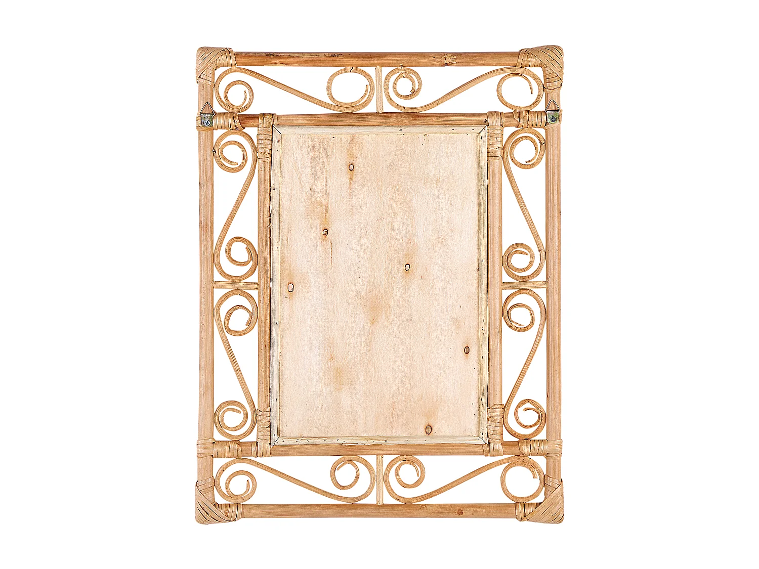 Wandspiegel Rattan natürlich / beige 41 x 52 cm Boho rechteckig Amanu