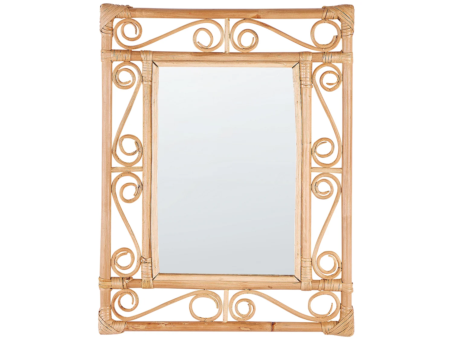 Miroir AMANU 41 cm 52 cm Rotin Naturel