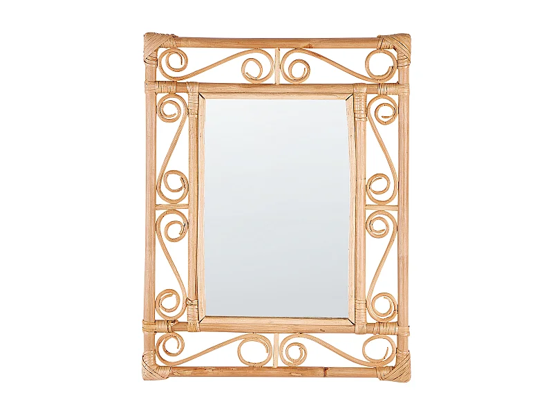 Miroir AMANU 41 cm 52 cm Rotin Naturel