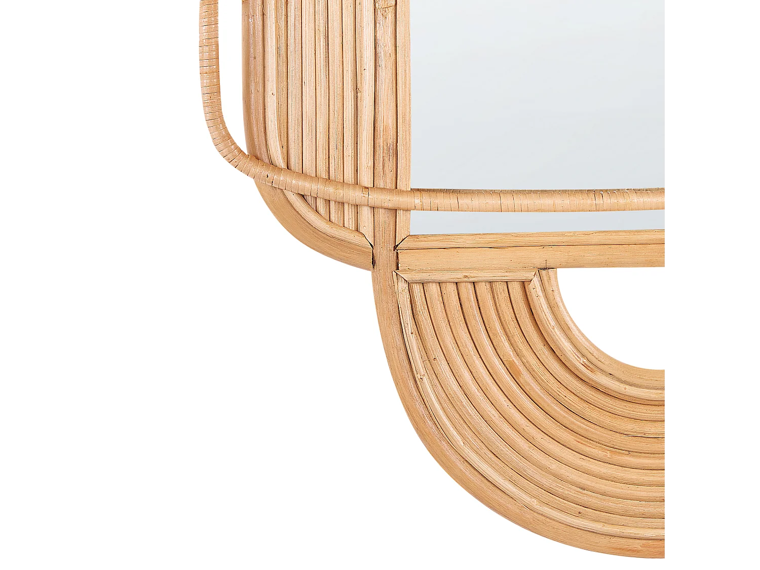 Wandspiegel Rattan natürlich / beige 70 x 90 cm Boho oval Alcorn