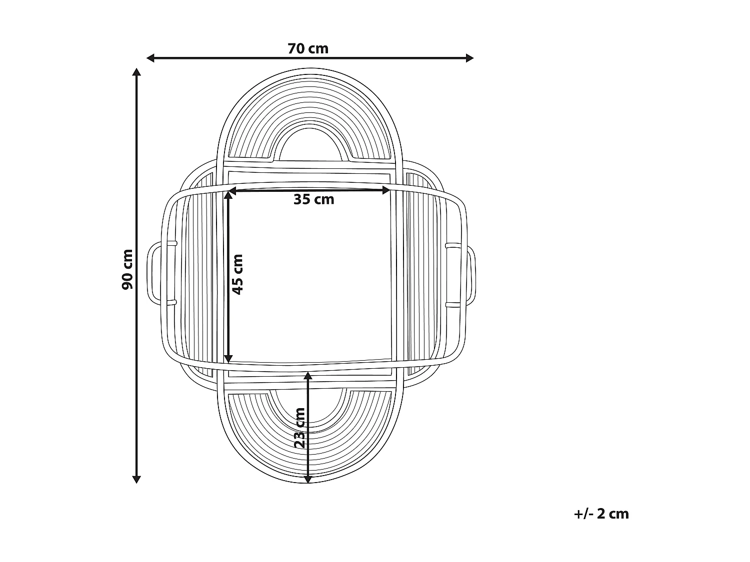 Wandspiegel Rattan natürlich / beige 70 x 90 cm Boho oval Alcorn