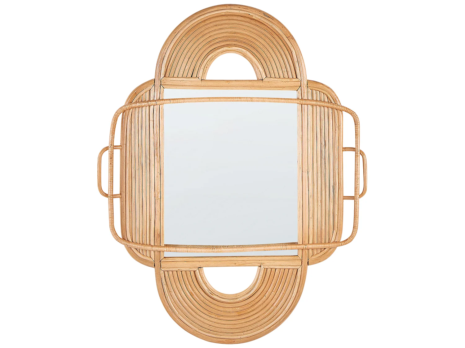 Wandspiegel ALCORN 70 cm 90 cm Rotan Natuurlijk