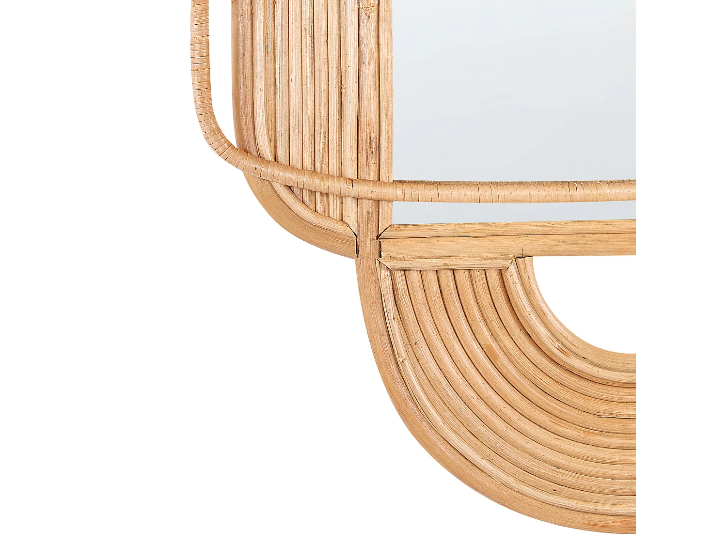 Wandspiegel ALCORN 70 cm 90 cm Rotan Natuurlijk