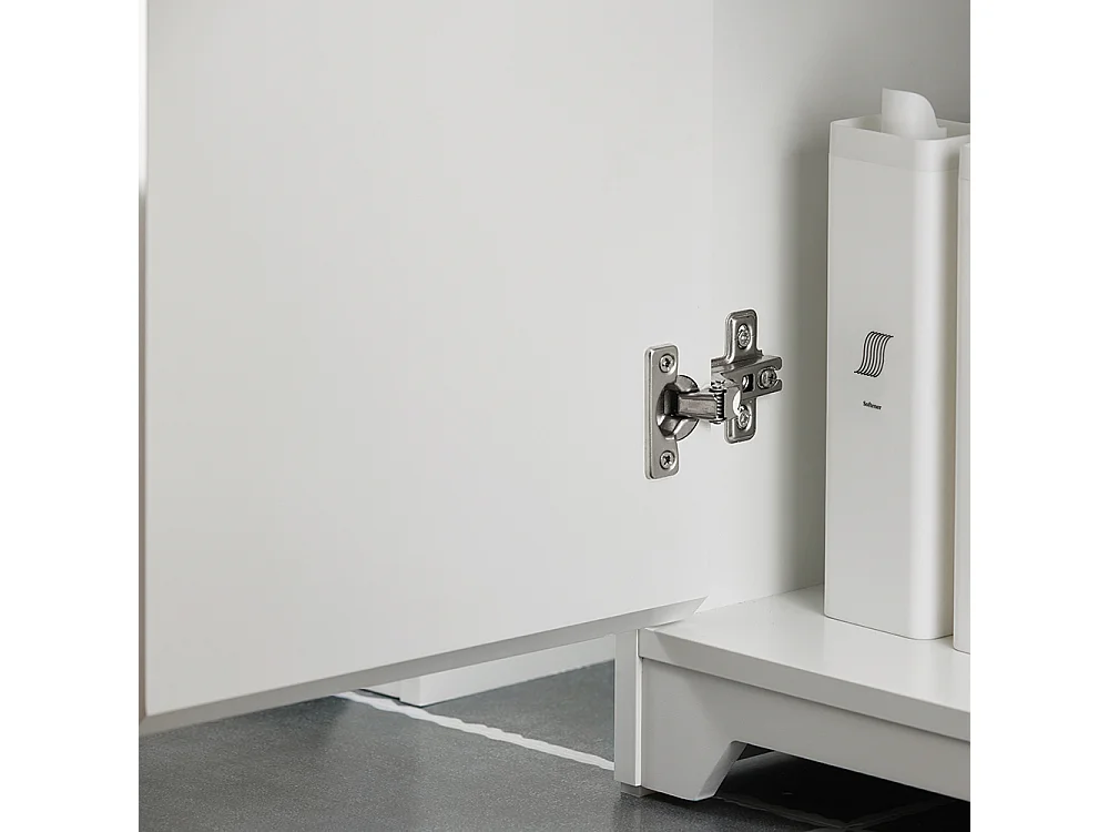SoBuy BZR108-II-W Meuble sous Lavabo de Salle de Bain, Meuble sous évier, Meuble sous Vasque, Meuble évier de Cuisine avec 2 Portes