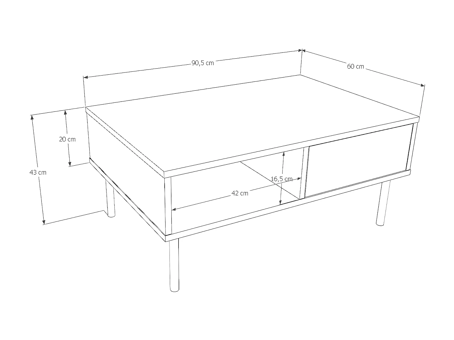 Table basse Vénus, cachemire