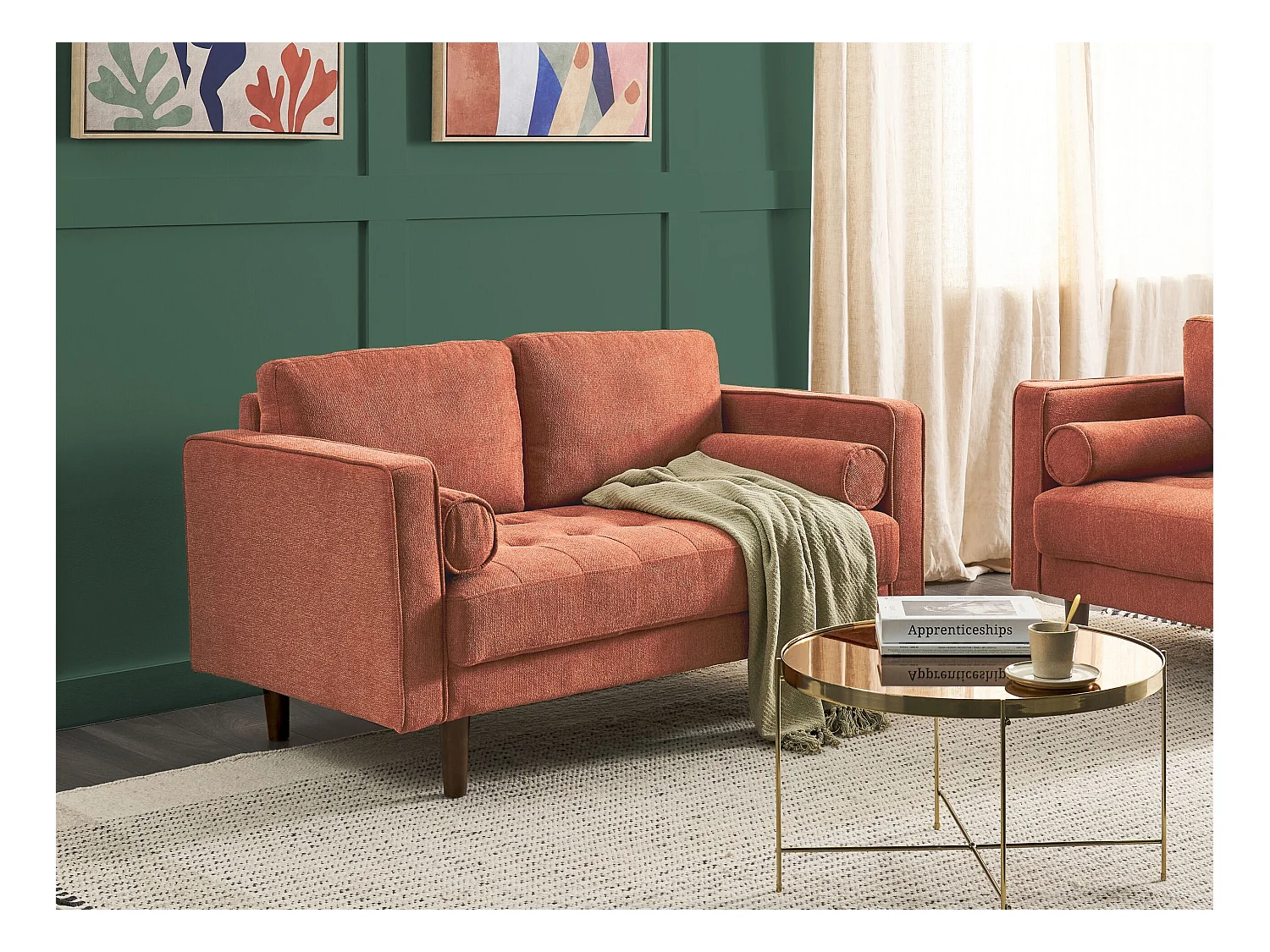 Bank NURMO Stof Goudbruin 2-zitter