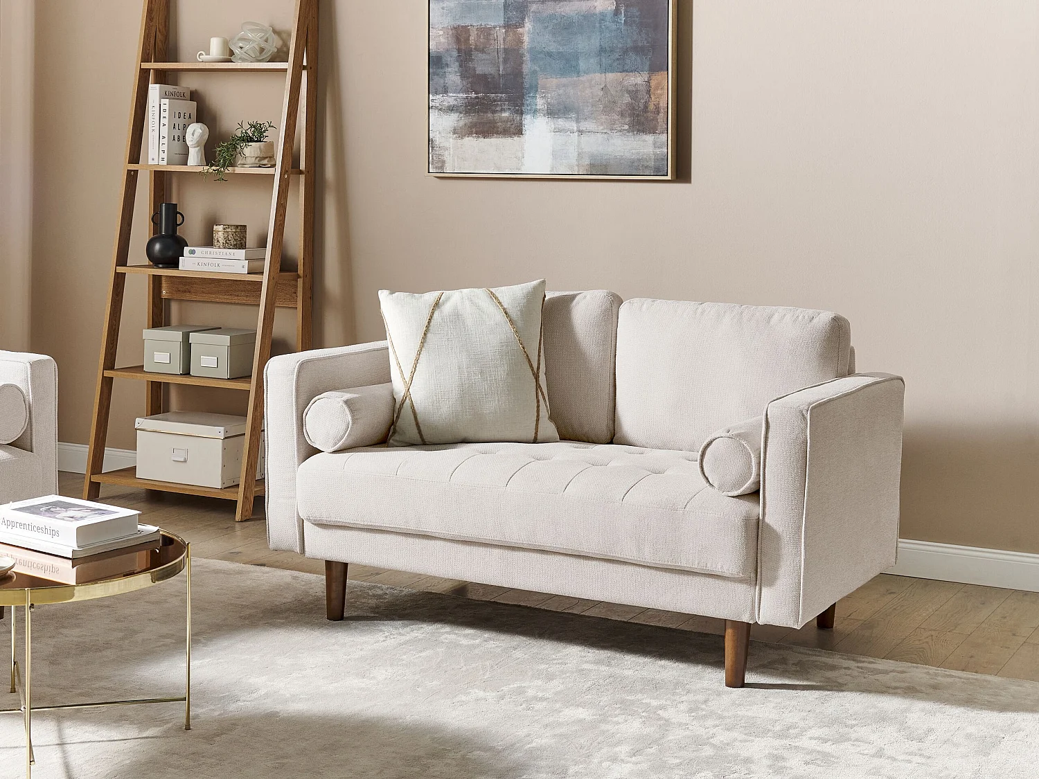 Sofa NURMO Stoff Hellbeige 2-Sitzer