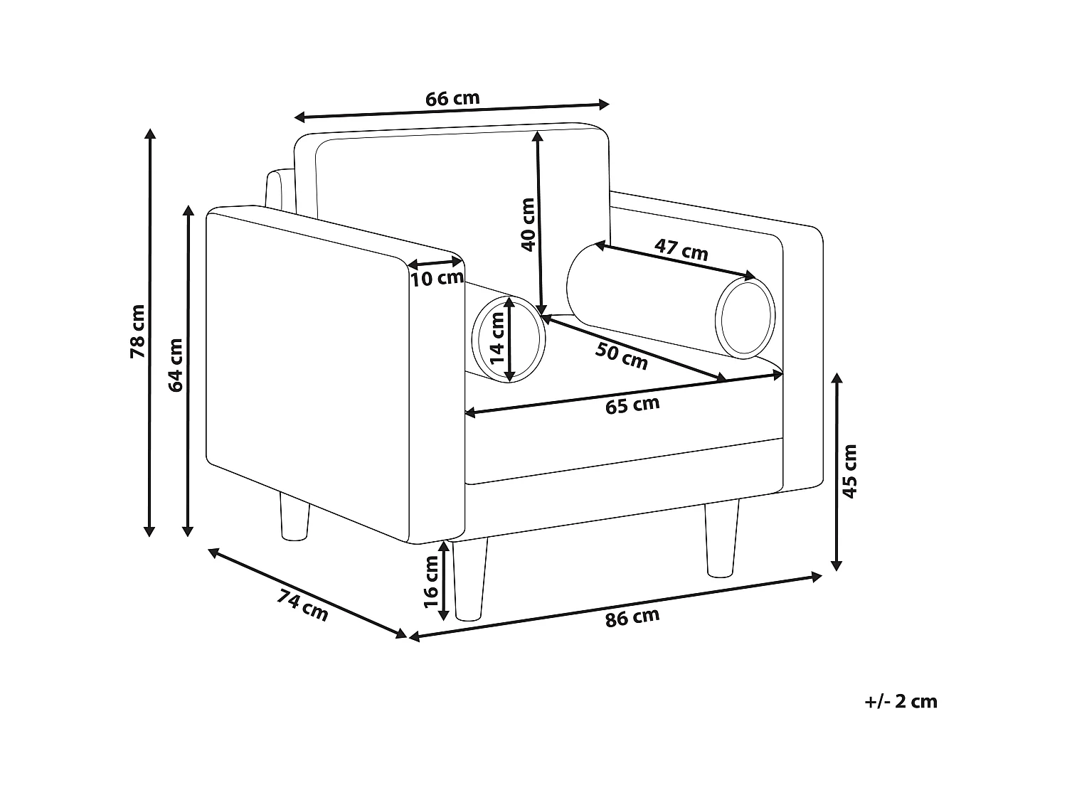 Sillón NURMO Tela Beige claro