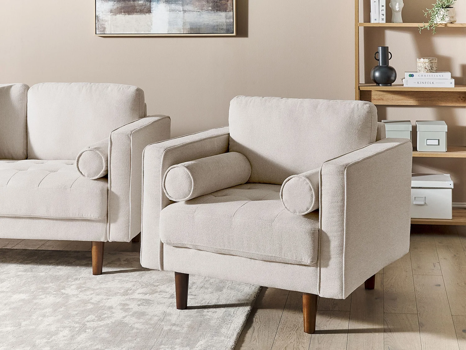 Fauteuil NURMO Tissu Beige clair