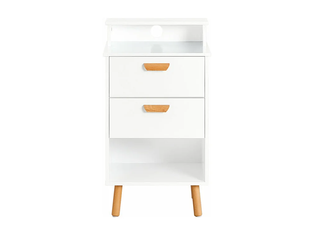 SoBuy comodino, conjunto de 2 criados-mudos, Conjunto de 2 mesas de cabeceira FBT125-W